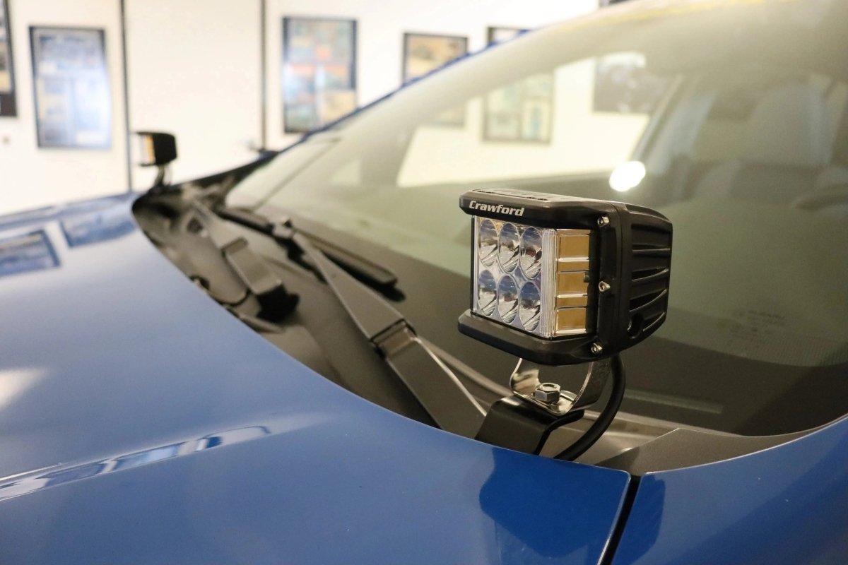 2018 - 2023 Subaru Crosstrek Hood Light Pod Brackets Crawford Performance - Crawford Performance