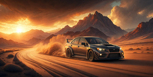 A 2022 WRX drifting, a car often upgraded with unequal length headers.