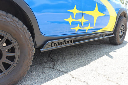 Crawford steel rock sliders and rock rails for 2018+ Subaru Crosstrek off-road protection