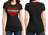 Crawford Performance Ladies Heart T-Shirt - Crawford Performance