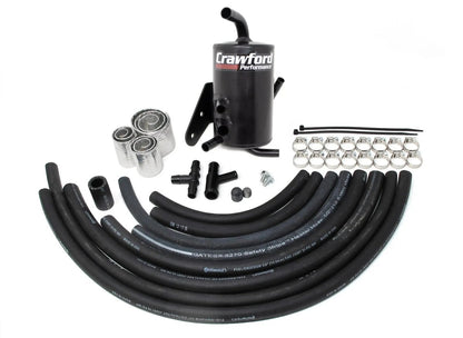 Crawford V2 air oil separator kit for 2005-2009 Subaru Legacy GT 2.5L turbo engines