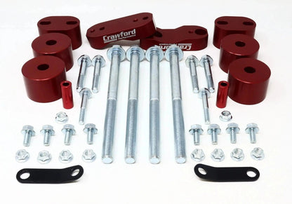 Crawford subframe drop kit with anodized aluminum spacers for 2018+ Subaru Crosstrek